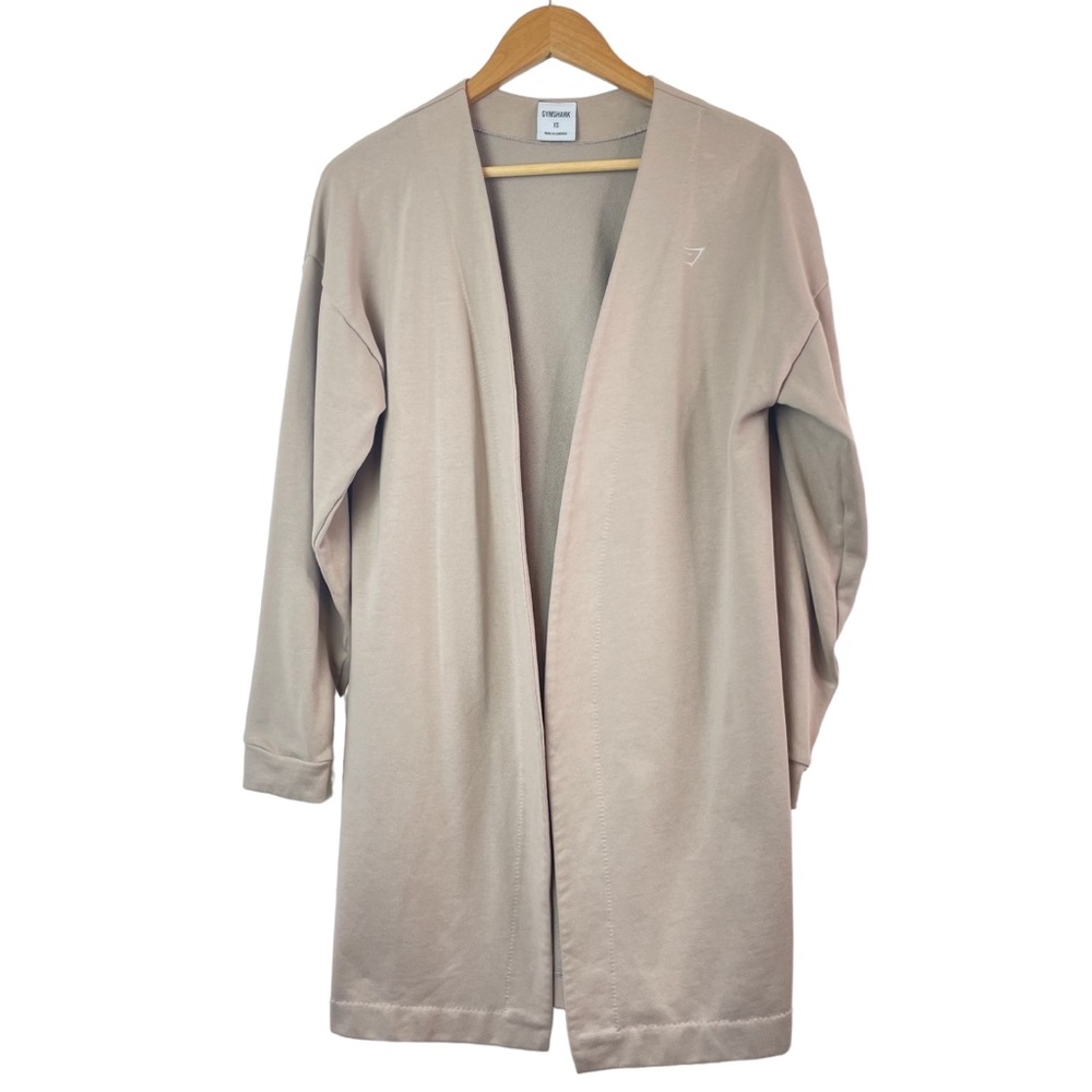 Gymshark x Whitney Simmons V3 Tan Longline Open Front Rest Day Cardigan Robe XS